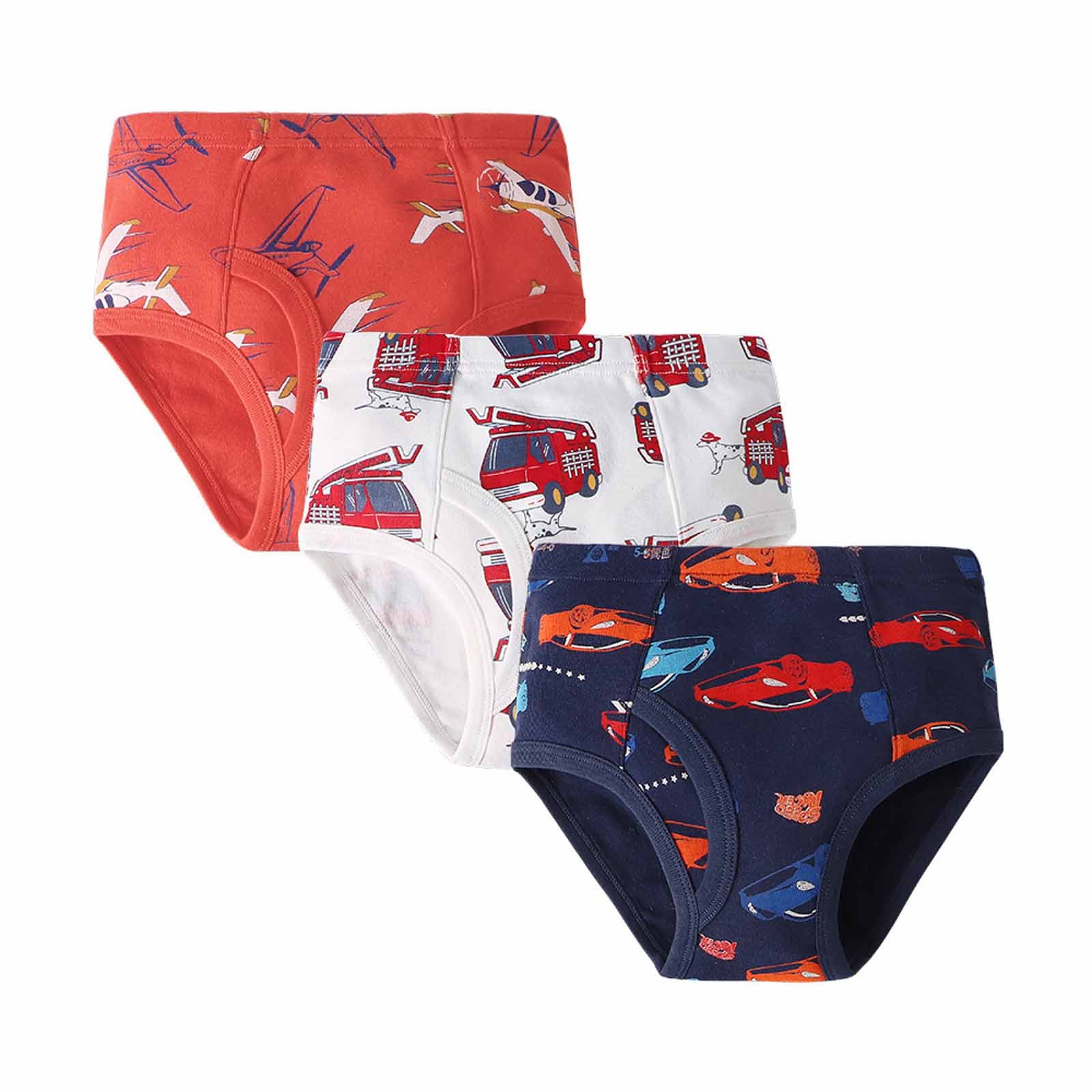 GPAECEAD 3pc 100% Cotton Little Boys Briefs Soft Dinosaur Truck Toddler Underwear